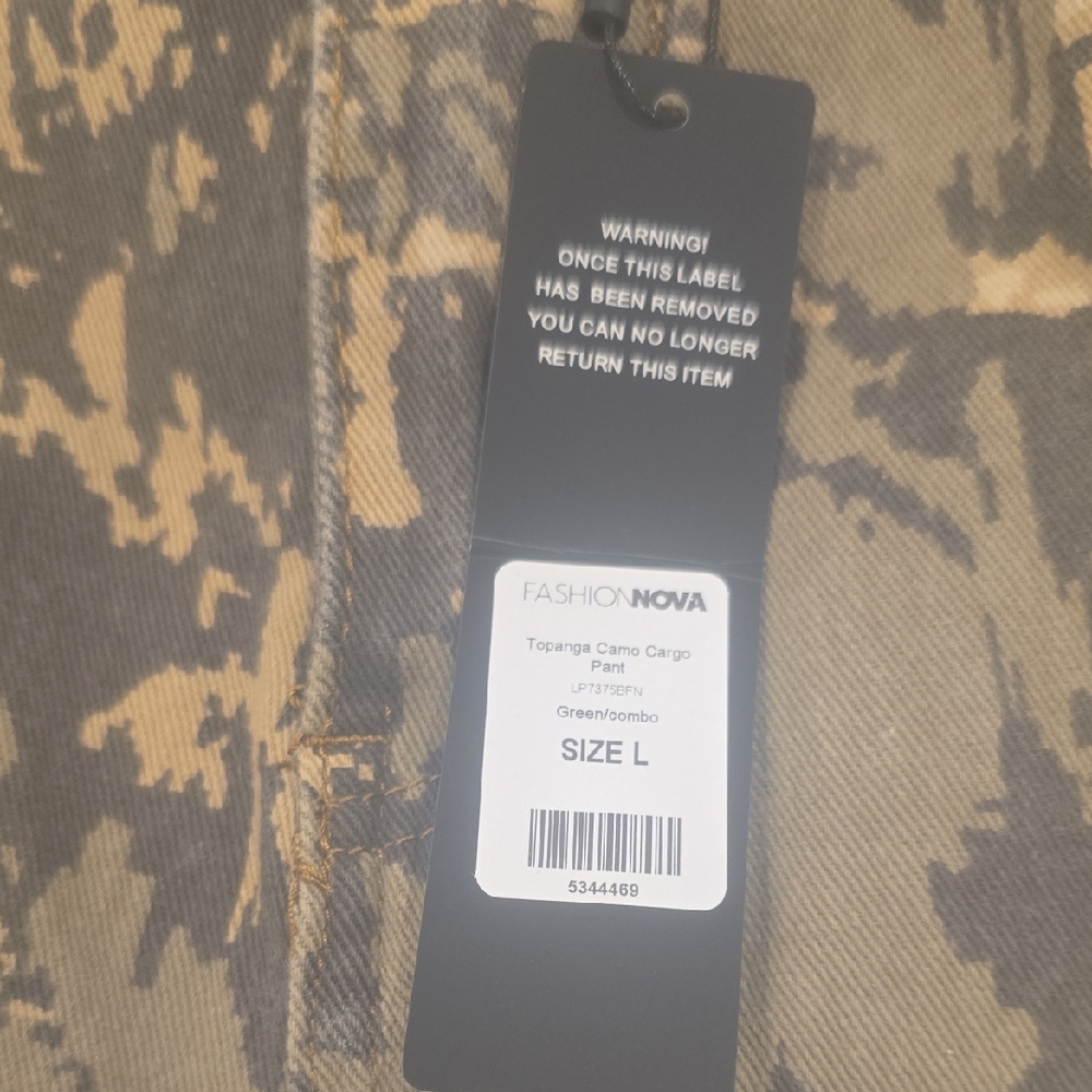 Fashion Nova Green and Brown Camo Pants
